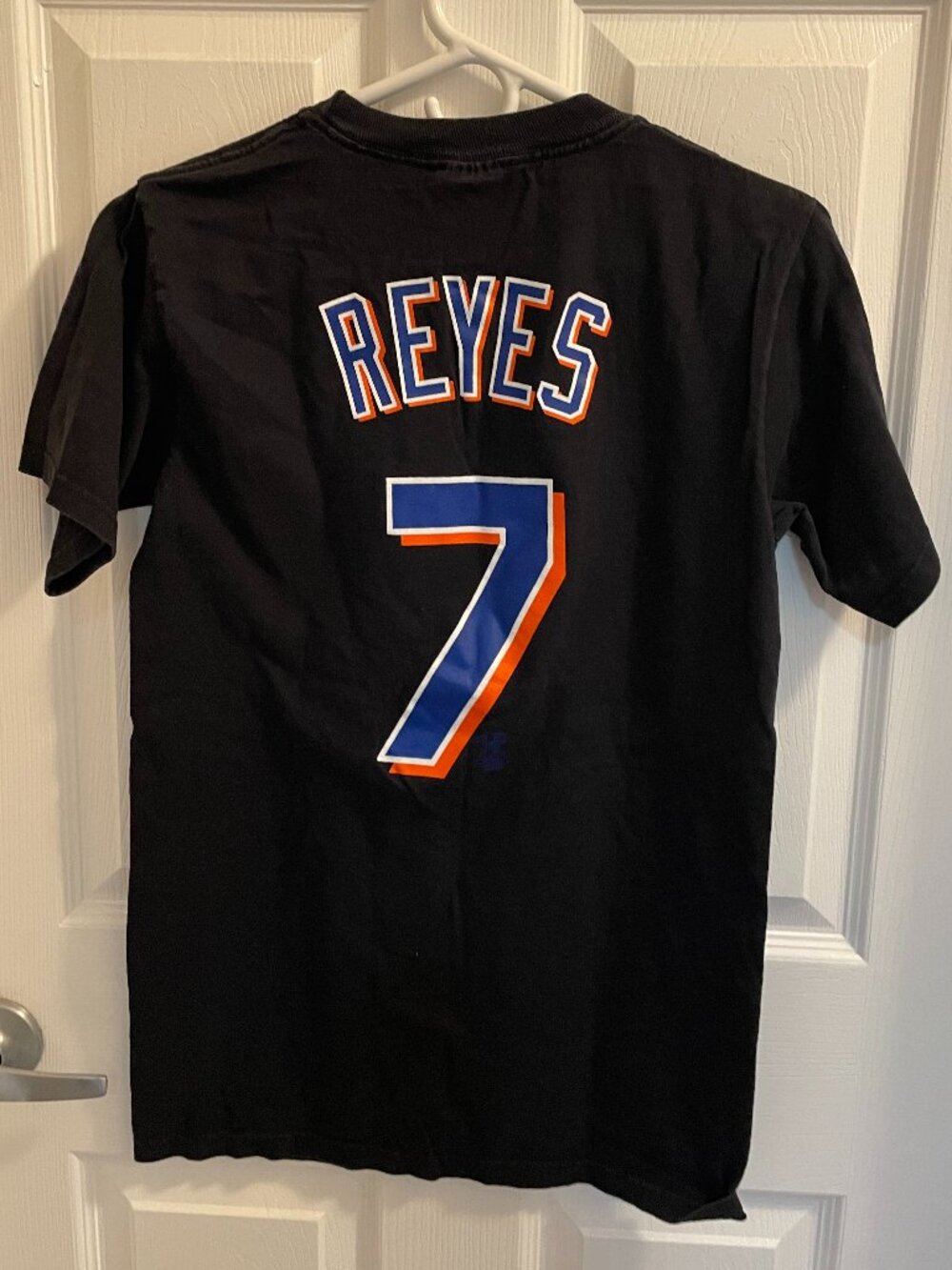 New York Mets Jose Reyes Players Tee #7 Mens Small Majestic Black Preowned